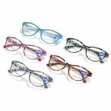 Artistic Pattern Reading Glasses, High-Definition  Light Protective Lenses, Ultra-Light Non-Slip Temple, Suitable For Home, Office, And Leisure, Multi-Scene Reading Glasses For Middle-Aged And Elderly - C1 - View 3