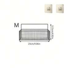 1pc Bathroom Storage Rack, Wall Mounted Bathroom Organizer Basket, Rustproof Metal Wire Mesh Bathroom Shelf, Adhesive Hanging Storage Basket, Suitable For Bathroom Wall - Multicolor - View 11