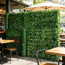 2pcs = 80 Inches Total Length Artificial Green Leaf Fence, Weather-Resistant Plastic Material, Outdoor Privacy Decor Wall Panels, Realistic Evergreen Leaves, Maintenance-Free Decoration For Balcony, Yard, Porch - Green - View 8