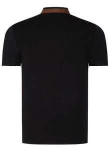T8571 DEWBERRY Men T-SHIRT WITH ZIPPER - Black - View 6