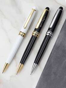 [客製化] 1支可客製化簽名原子筆，黑色墨水筆芯，個性化金屬原子筆，中型筆尖，旋轉筆蓋，適合送給男性、丈夫和父親的理想禮物 - 彩色 - 查看 7