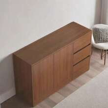 120cm Storage Cabinet With Doors And Drawers - Brown - View 3