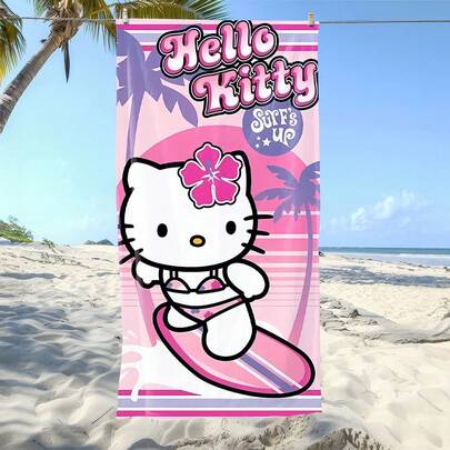  1 chiếc khăn tắm biển mềm mại in hình Hello Kitty, chất liệu sợi siêu mịn, thích hợp cho bãi biển, hồ bơi, cắm trại và du lịch, phòng tắm, tập thể dục, yoga. Khăn tắm sợi siêu mịn mềm mại và thoải mái, cực kỳ dễ chịu, khăn tắm biển thời trang, khăn tắm siêu thấm hút, nhẹ và dễ mang theo, chống gió và nắng, chống cát cho du lịch mùa hè, trang trí phòng tắm cho kỳ nghỉ, vật dụng không thể thiếu cho mùa hè. Chiếc khăn tắm biển tuyệt vời này là một món đồ nhất định phải mua, khăn tắm biển Sanrio.
