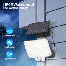 240 piezas Luz solar LED para exteriores, Foco impermeable IP65 con control remoto, 3 modos Lámpara de pared de para patio, jardín, garaje - 240 LED - 1 unidad - Ver 4