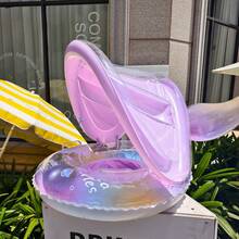 Aro de natación para niños, colchoneta flotante para piscina con sombrilla, balsa inflable flotante para niños con asas, aro de natación inflable para niños con asiento, apto para nadar - Multicolor - Ver 9