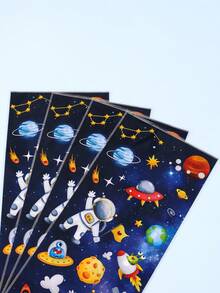 25/50个太空宇航员礼品袋，行星和宇宙飞船图案礼品包装袋，带扭绳，适用于太空主题生日派对用品、节日派对回礼袋、课堂奖励 - 太空人 - 查看 11