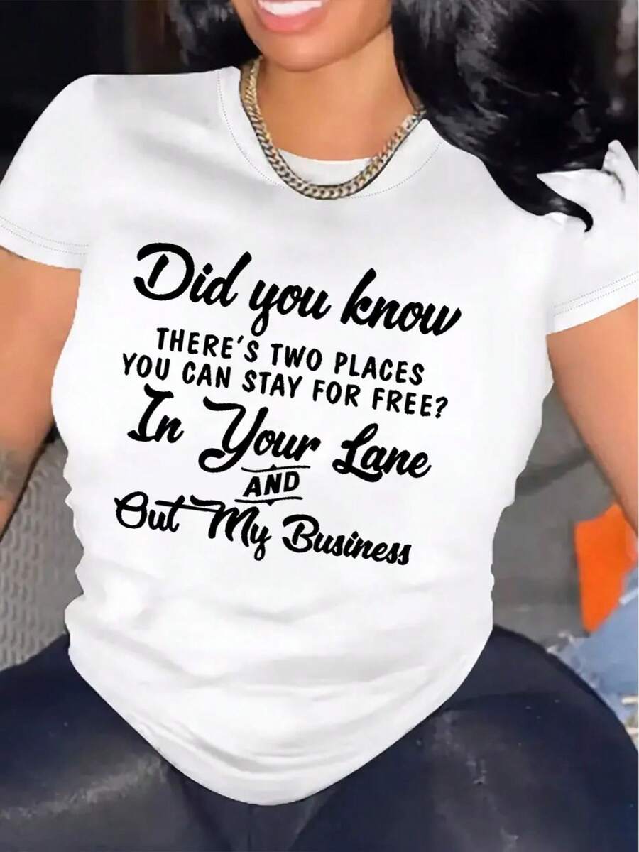 Dam Bekväm Rund Hals Casual Bomullsblandning Kortärmad T-shirt Mjuk Andningsbar Sommar Vår Feminin Topp Streetwear Tygkläder - Vitt - Visa 1