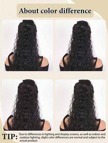 Tóc nối đuôi ngựa xoăn gợn sóng bằng sợi tổng hợp, dài 16-34 inch, màu đen tự nhiên. - Nhiều màu - Xem 8