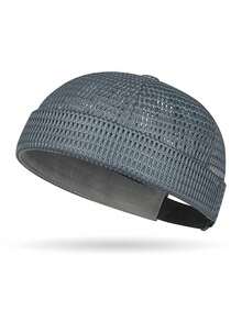 1pc Solid Color Brimless Cap, Fashionable Versatile Polyester Fiber Breathable Mesh Hat, Suitable For Outdoor Sports, Fishing, Daily Wear - Multicolor - View 13