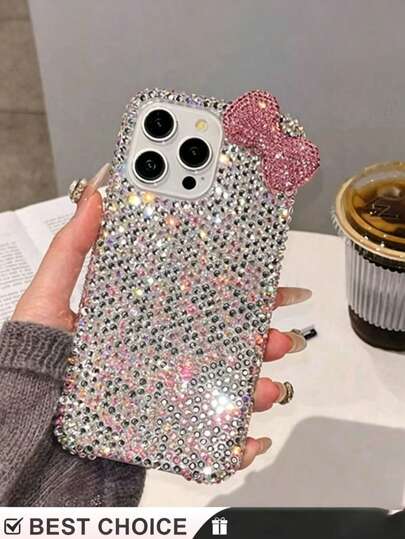 Phone Case, Phone Cover, 3D Bow Crystal Inlaid Phone Case, Phone Cover, Phone Protective Cover, Ultra-Thin Phone Case, Classic Phone Case, Hybrid Material Phone Case, Waterproof, Shockproof, Drop-Proof, Scratch-Resistant