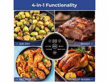 Rosewill 4-In-1 Portable Glass Air Fryer, 4.7QT Transparent Glass Cooking Pot With Storage Lid & Tongs, Compact Smart For Deep Roast, Recrisp, Keep Warm – Dark Grey - Grey - View 6