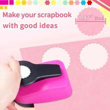 2 Inch 48mm Wavy Circle Punch Cutting Tool, Daily Fashion Wavy Circle Pattern, 2 Inch 48mm DIY Portable, Suitable For Paper Craft, Card Making, Scrapbook Decoration, Student Use - 2 Inch 48mm Scalloped Circle Puncher - View 7