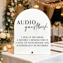[Audio Message Guestbook] Art Deco White Wedding Audio Guestbook Phone | Record Messages For Weddings, Bridal Showers, Baby Showers, Birthdays, Anniversaries - View 4