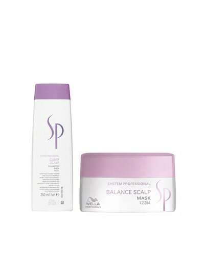 Wella [Bundle] SP System Professional Clear Scalp Shampoo 250 Ml + Balance Scalp Mask 200 Ml