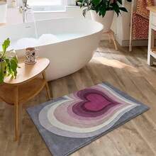 Thảm tắm cao cấp in hình trái tim màu hồng, siêu mềm mại, chất liệu microfiber, chống trượt, thảm cửa, thảm thấm hút tốt, có thể giặt máy, sợi ngắn, lớp lót TPR, vải dệt kim, thích hợp cho phòng tắm, phòng ngủ, nhà bếp, lối vào, sử dụng trong nhà và ngoài trời, phụ kiện và trang trí phòng tắm, quà tặng tân gia hoàn hảo. - Nhiều màu - Xem 7