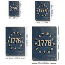 1 pieza Cartel de lienzo patriótico con diseño vintage azul del 250 aniversario de América, impresión de arte de pared para el 4 de julio, Día de la Independencia de EE. UU., minimalista 1776 bandera retro, decoración del hogar moderna para dormitorio, sala de estar, con/sin marco - A - Ver 8