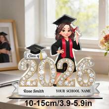 Placa de acrílico personalizada - Adecuada como regalo de graduación, regalo de graduación, recuerdo - Tarjeta de graduación personalizada - Ver 4