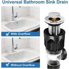 Basin Drain Set: With Flexible And Expandable Drain Pipe With P-Trap, With Integrated Anti-Clogging Plug - A - View 2