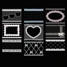 1 Roll Pet Lace Tape, Retro Color Series, Minimalist Basic Planner DIY Decorative Adhesive Tape Sticker - Multicolor - View 16
