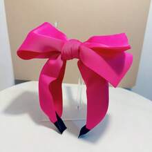 1pc Big Bow Headband For Women, Suitable For Party And Daily Use - Hot Pink - View 3