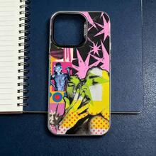 Funda de teléfono con diseño de estrellas vintage para iPhone 17, 16, 15, 14, 13, 12, 11 Plus, Pro Max, cubierta interior plateada de color. - Amarillo - Ver 3