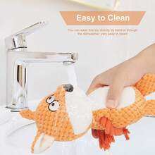 TONYFY - Juguetes para perros, juguetes chirriantes con papel arrugado, juguete de masticación de peluche para perros, juguetes interactivos de cuerda de algodón para cachorros pequeños y medianos (zorro naranja) : Productos para animales - Amarillo - Ver 5