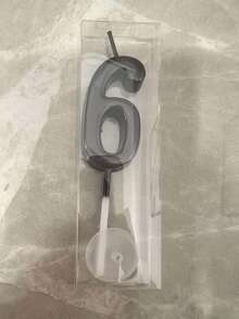 1个黑色可爱小数字0-9生日周年纪念蛋糕装饰蜡烛，适用于节日庆典、烘焙装饰、成人礼物、生日纪念和其他节日活动 - 黑色 - 查看 17