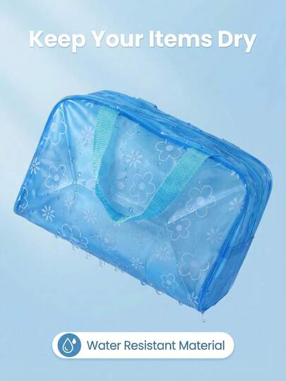 Túi đựng đồ dùng cá nhân mùa hè mới, chất liệu PVC trong suốt, có khóa kéo, dày dặn, dung tích lớn, chống thấm nước và nhẹ, thích hợp mang theo khi đi bơi, đi biển hoặc du lịch, lý tưởng cho cả nam và nữ.