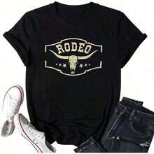 Camisetas de Rodeo de Vaquero Occidental: Camisetas Gráficas de Calavera de Vaca Vintage para Hombres, Camisetas deúsica de Concierto Country Boho - Negro - Ver 3