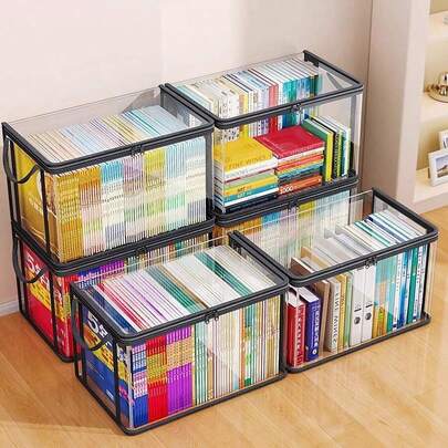 Clear PVC Storage Bag With Flap And Window - Multi-Purpose Storage Box, Storage Bin, For Storing Toys, Party Favors, Crafts, Books, School Supplies, Snacks - Durable Rectangular Home Organizer, Storage Container, Christmas Gift, Halloween Gift, XL/38*32*24cm, L/32*25*24cm