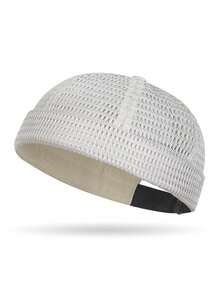 1pc Solid Color Brimless Cap, Fashionable Versatile Polyester Fiber Breathable Mesh Hat, Suitable For Outdoor Sports, Fishing, Daily Wear - Multicolor - View 16