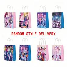 DOBBLE 6个K-POP D-Emon H-H-H角色印花纸质礼品袋，偶像IP主题伴手礼袋，粉丝见面会赠品包装道具 - 彩色 - 查看 7