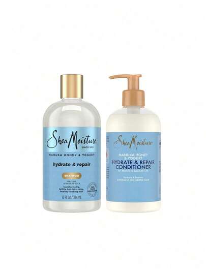 Shea Moisture [Bundle] Honey & Yoghurt Hydrate & Repair Shampoo 384 Ml + Conditioner 384 Ml