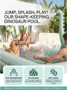 1 Set Piscina Inflable de Material PVC Duradero de 118 Pulgadas, Piscina Plegable Grande para Salpicar, Fácil de Instalar, Drenaje Rápido, Diseño a Prueba de Fugas, Piscina Portátil para Adultos y Familia al Aire Libre, Adecuada para Patio Trasero, Jardín, Patio, Fiesta, Regalo de Vacaciones - A - Ver 6