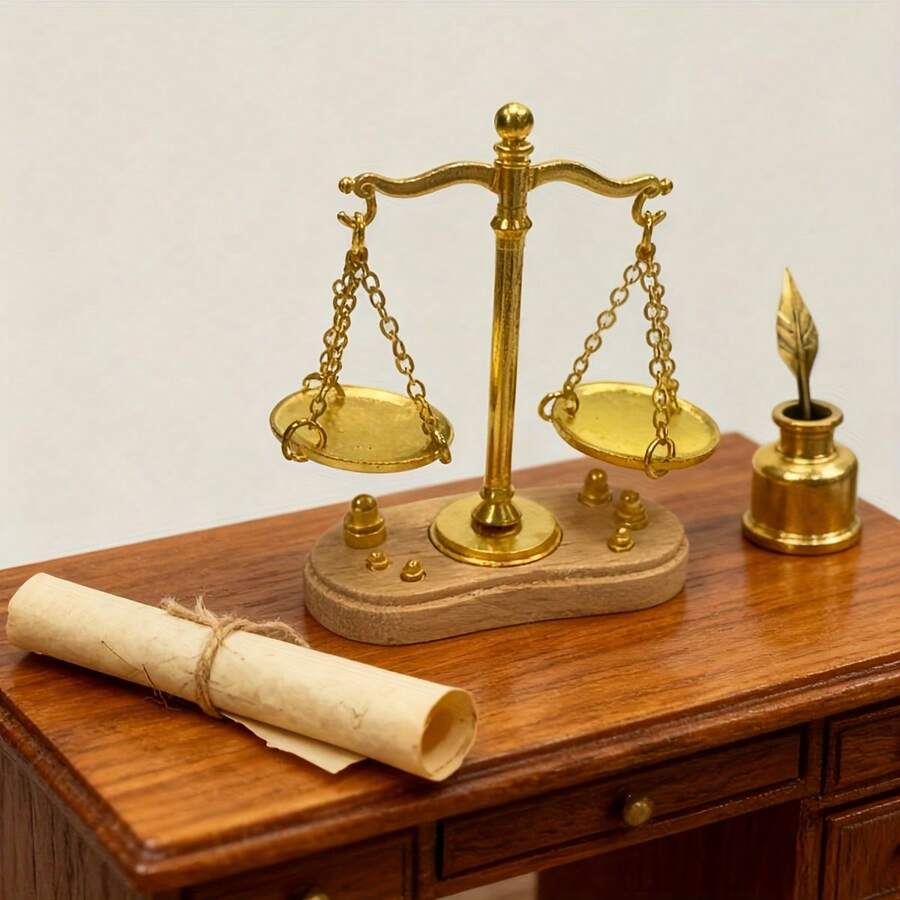 Mini Retro Vintage Balance Scale Model, Classical Scale, BJD Miniature Scene Prop Model Accessory, Pocket-Sized Scene Decor, Collectible Gift For Hobbyists And Enthusiasts - Multicolor - View 1