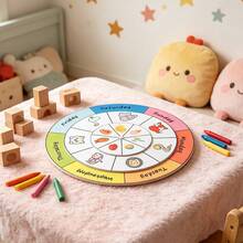 Daily Food Learning Chart, Food Matching Game, 3-Layer Felt Big Spinning Wheel, Educational Learning Supplies, Weekly Food Plan Chart, Classroom Decor - Multicolor - View 2