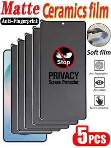 5片裝磨砂陶瓷膜隱私螢幕保護貼，相容 Galaxy S26 A57/ 15T A5 Note 14，抗指紋光滑塗層，無氣泡，防眩光，防指紋，防偷窺，易安裝，磨砂防窺 TPU 軟膜，非玻璃，萬聖節禮物，生日禮物，磨砂手機螢幕保護貼 - 5PCS - 查看 123