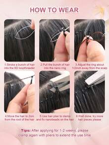 8D Micro-Link Human Hair Extensions, 12-22 Inches Length, 28g/Pack, Multi-Color Straight Hair, Suitable For Women, Invisible Beads Easy To Install, Suitable For Weddings And Parties - Multicolor - View 12