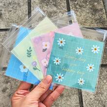 50/100pcs Assorted Small Flower And Leaf Pattern Gift Bags, Pink, Blue, And Green Plaid Self-Adhesive Packaging Bags - Perfect For Birthdays, Weddings, Tea Parties, Spring & Summer Themed Events - Grid Flower - View 3