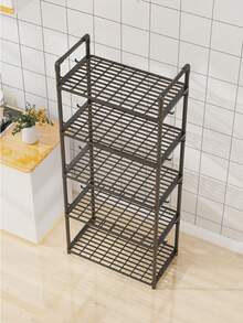 Multi-Layer, Multifunctional Simple Storage Rack, Suitable For Kitchen/Bathroom/Living Room/Entrance Door Storage Rack, For Microwave/Kitchen Appliances/Pots, Dishes, And Bathroom Supplies Storage. - Multicolor - View 7