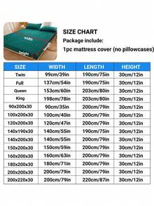 1pc Waterproof & Breathable Mattress Protector Cover, Suitable For Single/Double/140/160 Size Mattress, Grey/Green - Dark Grey - View 3