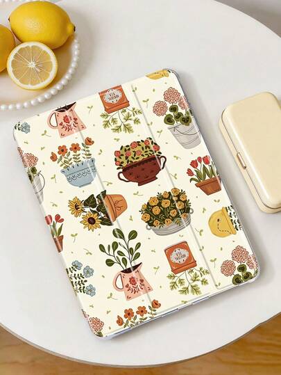 Ốp lưng máy tính bảng vẽ minh họa hoa lá, tương thích với iPad Mini4/Mini5/Mini6/Mini7/Air/Air2/9.7/10.2/10.5/Air4/Air5/10.9/Pro 11-Inch/Thế hệ thứ 10/ Air 11-In.(M2)-2024/ Pro11-In.(M4)-2024/Air 11-Inch (M3) 2025/ (A16) 11 Inch Thế hệ thứ 11 2025/ Air 8(M4)2026(11-Inch), Galaxy Tab A8 10.5 Inch 2022. Không bao gồm bút cảm ứng, có khe cắm bút cảm ứng tích hợp, chân đế gập 3 phần, viền TPU mềm bảo vệ chống rơi và mài mòn, chức năng từ tính tự động bật/tắt màn hình, ốp lưng máy tính bảng gập đẹp mắt/sáng tạo/vui nhộn/cá tính/dễ thương.