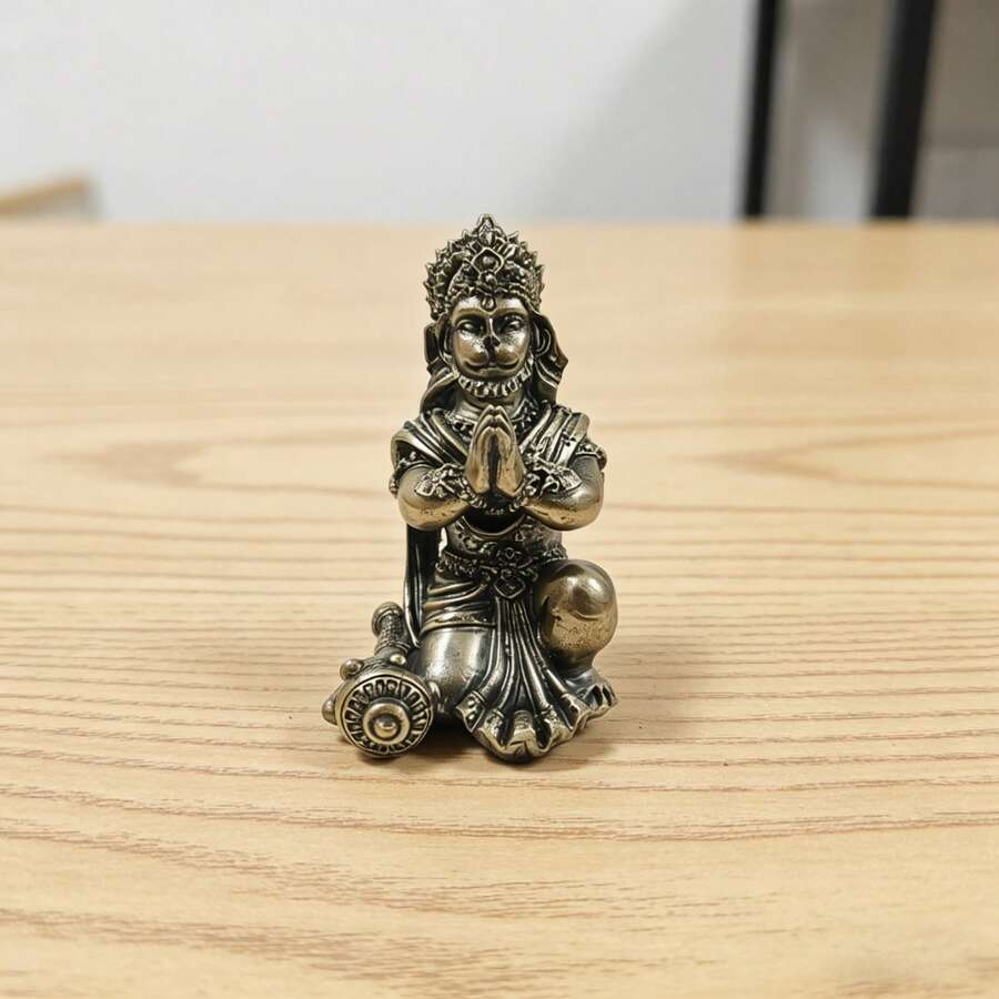 青銅色哈奴曼神像小雕像,樹脂材質,居家裝飾,客廳辦公室裝飾,桌面擺件,汽車裝飾 - 青銅猴神 - 查看 1