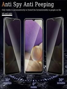 适用于三星 Galaxy A05、A05s、A06、A16、A12、A13 4G、A14、A15、A17、A22 5G、A23 5G、A25、A32 4G、A32 5G、A33 5G、A34、A35、A36、A50、A51、A52、A53 5G、A54、A54 5G、A55 5G、A56、A70 的 2 片装 9H 钢化玻璃屏幕保护膜，不支持指纹解锁。采用微百叶窗技术，防眩光、防指纹、保护隐私，适合作为生日礼物、送给家人或朋友的手机屏幕保护膜配件。 - 黑色 - 查看 2
