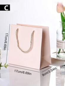 5pcs/1pc Pink Gift Bags, 4 Sizes Available, Portable Paper Gift Bags With Handles, Suitable For Birthday, Wedding, Mother's Day Gifts - I-Pink - View 6