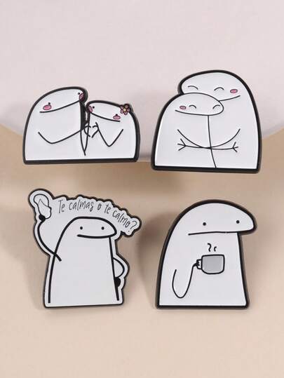 Bộ ghim cài áo tráng men Flork Meme, ghim cài hình nhân vật hoạt hình hài hước, ý tưởng quà tặng độc đáo, hoàn hảo cho những người yêu thích meme và phụ kiện hài hước.