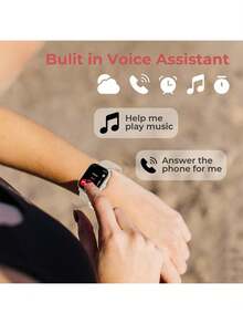 Reloj inteligente con batería de alta capacidad de 180mAh y pantalla HD de 1.83", llamadas inalámbricas, alertas de mensajes, pronóstico del tiempo, carátulas personalizables, correas de colores, estilo de moda, mejor regalo - Ver 4