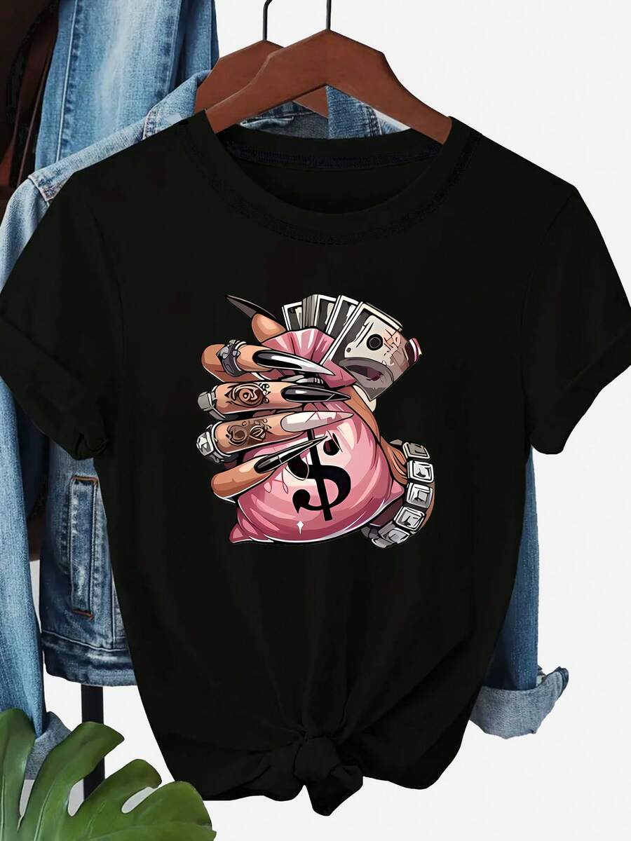 Plus Size T-Shirts - Black - View 1