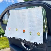 1 pieza Parasol de coche con diseño floral colorido, diseño impreso exquisito, protección UV, reducción de deslumbramiento, fácil instalación, accesorio práctico de decoración interior del coche - 1 pieza de cortina parasol decorativa con motivos florales - Ver 4