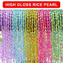 1 bó hạt cườm thủy tinh AB mạ sáng 4*6/6*8mm, hạt cườm nhọn, nguyên liệu làm đồ trang sức thủ công DIY. - Hạt cườm AB - Xem 7